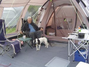 Megan in the tent